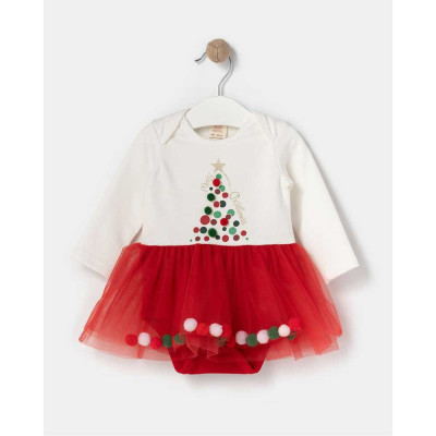 Βρεφικό φόρεμα-κορμάκι με τούλι για κορίτσια 6 - 24 μηνών (23786)