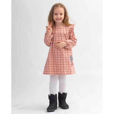 Παιδικό φόρεμα καρό για κορίτσια 3 - 9 ετών ροζ (21962)