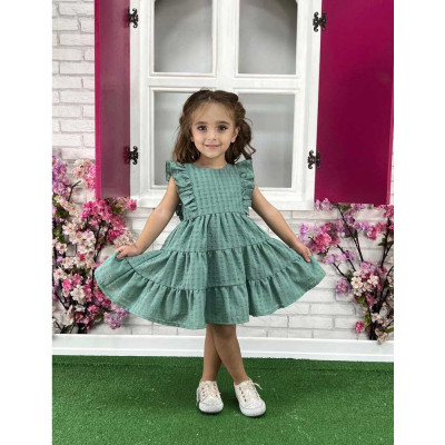Παιδικό φόρεμα με βολάν για κορίτσια 2 - 5 ετών Πράσινο (3357)