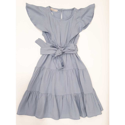 Παιδικό φόρεμα με ζώνη για κορίτσια 5 - 8 ετών Γαλάζιο (6150)