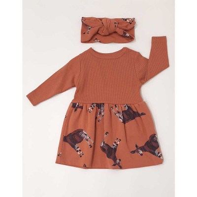 Παιδικό φόρεμα με κορδέλα για κορίτσια 2-5 ετών MOI NOI (80121)