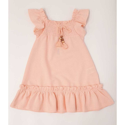 Παιδικό φόρεμα με βολάν για κορίτσια 3 - 6 ετών Σομόν (6294)